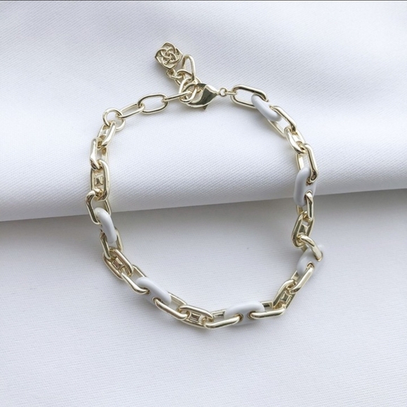 Kendra Scott Jewelry - New Kendra Scott Bailey White Mix Gold Chain Bracelet